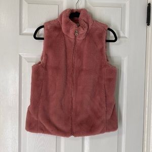 J. Crew Factory Guava Pink Faux Fur Vest